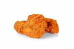Fried Chicken Isolated On The White Stock Photo