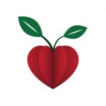 Heart Love Young Plant Flat Icon  Illustration Stock Photo