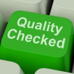 Quality Checked Key Shows Product Tested Ok Stock Photo