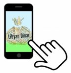 Libyan Dinar Represents Foreign Exchange And Broker Stock Photo