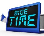 Bide Time Clock Means Wait For Opportune Moment Stock Photo