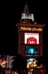 Monte Carlo Illuminated Sign At Night In Las Vegas Stock Photo