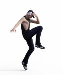 3d Rendering Of A Hip Hop Dancer Jumping Isolated Over White Background Stock Photo
