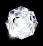 Diamond With Light On Black Background Stock Photo
