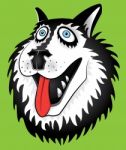 Husky Dog Cartoon Portrait Stock Photo