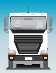 Front View Of Cargo Truck  Stock Photo