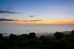 Landscape Sea Of Mist On Sunrise View From High Mountain Stock Photo