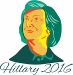 Hillary Clinton 2016 President Democrat Retro Stock Photo