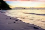 Blur Tilt-shift Sunrise At The Beach Stock Photo