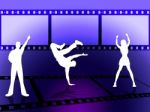 Filmstrip Dancing Indicates Disco Music And Border Stock Photo