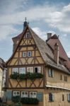 Crooked House In Rothenburg Stock Photo