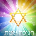 Colorful Hanukkah Card Stock Photo