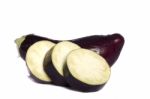 Eggplant On White Background Stock Photo
