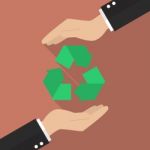 Hands Holding Recycle Icon Stock Photo