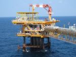 Offshore Construction Platform For Production Oil And Gas Industry Stock Photo