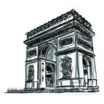 Sketchy Arc De Triomphe Paris Stock Photo