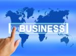 Business Map Represents Worldwide Commerce Or Internet Company Stock Photo