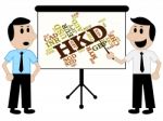 Hkd Currency Means Hong Kong Dollar And Currencies Stock Photo