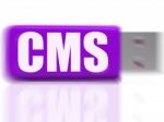 Cms Usb Drive Means Content Optimization Or Data Traffic Stock Photo