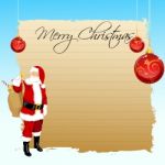 Christmas Card With Santa Stock Photo