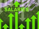 Salaries Graph Indicates Forecast Earnings And Payroll Stock Photo