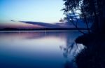 Night Swallowing Smooth Of River Stock Photo