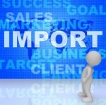 Import Word Represents Imported Cargo 3d Rendering Stock Photo