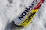 Lone Ski In The Snow At Pordoi Stock Photo