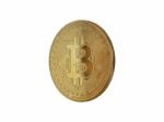 Bitcoin. Golden Cryptocurrency Coin  Stock Photo