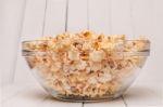 Bowl Full Of Sweet And Tasty Popcorn Stock Photo