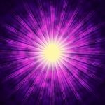Purple Sun Background Means Bright Radiating Star Stock Photo