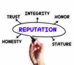 Reputation Diagram Displays Stature Trust And Credibility Stock Photo