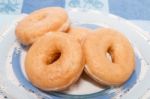 Donuts On A Plate Stock Photo