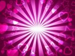 Rays Pink Indicates Valentines Day And Hearts Stock Photo