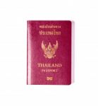 Thailand Passport Isolated On White Background With Shadow Stock Photo
