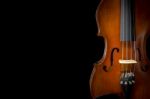The Violin On Black Background For Isolated With Clipping Path Stock Photo