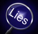 Lies Magnifier Represents No Lying And Correct Stock Photo