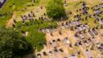Aerial Graveyard Stock Photo