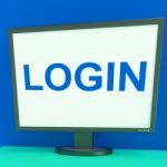 Log In Screen Shows Website Internet Login Security Stock Photo