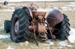 Rusty Tractor Abandoned In Iceland Stock Photo