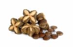 Sacha Inchi Peanut Seed On White Background Stock Photo