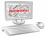 Vacation Rentals Indicates Computer Vacations And Holiday Stock Photo