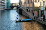 Punting On The Regent's Canal At Camden Lock Stock Photo