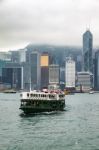 Ferry Crossing Hongkong Stock Photo