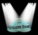 Jordanian Dinar Shows Worldwide Trading And Broker Stock Photo