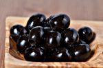 Black Pitted Marinated Olives Stock Photo