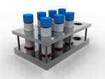 3d Illustration Covid 19 Blood Testing With Sample Bottle Stock Photo