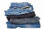 Jeans Stacked Stock Photo