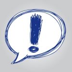 Exclamation Mark In Speech Bubble Icon Stock Photo