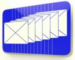 Stacked Envelopes Shows Mailing Technology Worldwide Inbox Stock Photo